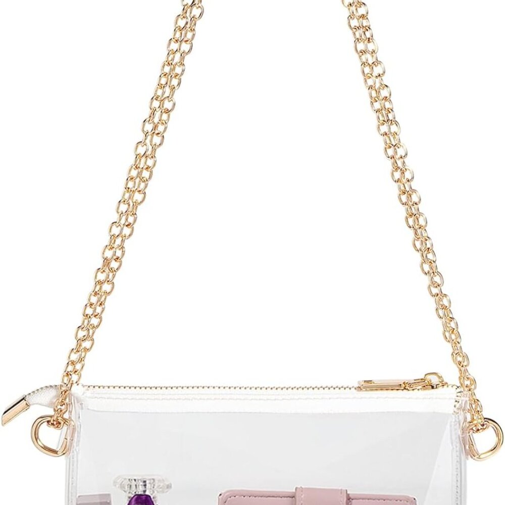 Transparent Gold Chain Small Clear Crossbody Bag … - image 1